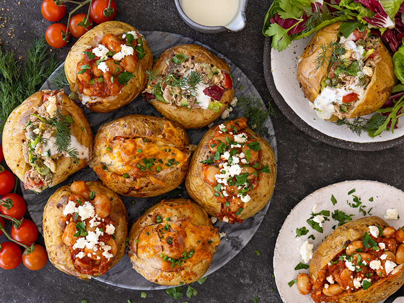 Baked Potato with Greek Style Butter Beans